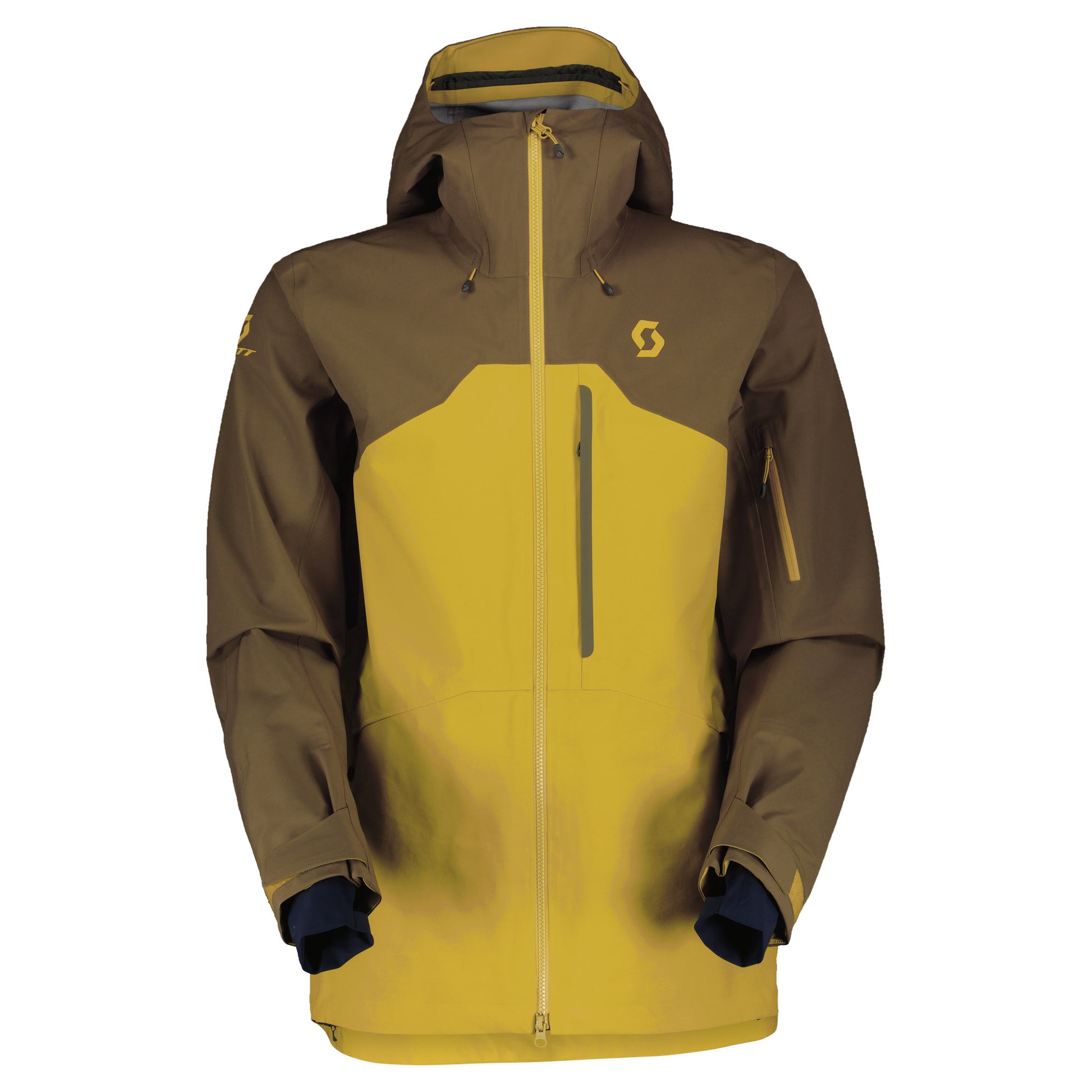 Scott Men's Vertic 3L Jacket Earth Brown Mellow Yellow Snow Jackets