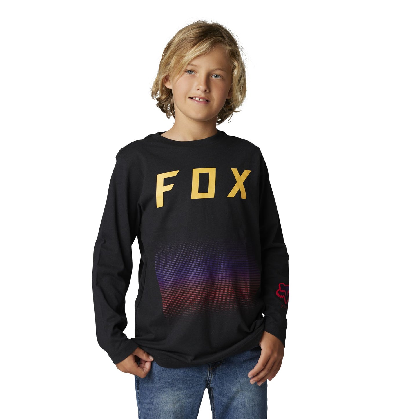 Fox Youth FGMNT LS Tee Black YM - Fox LS Shirts