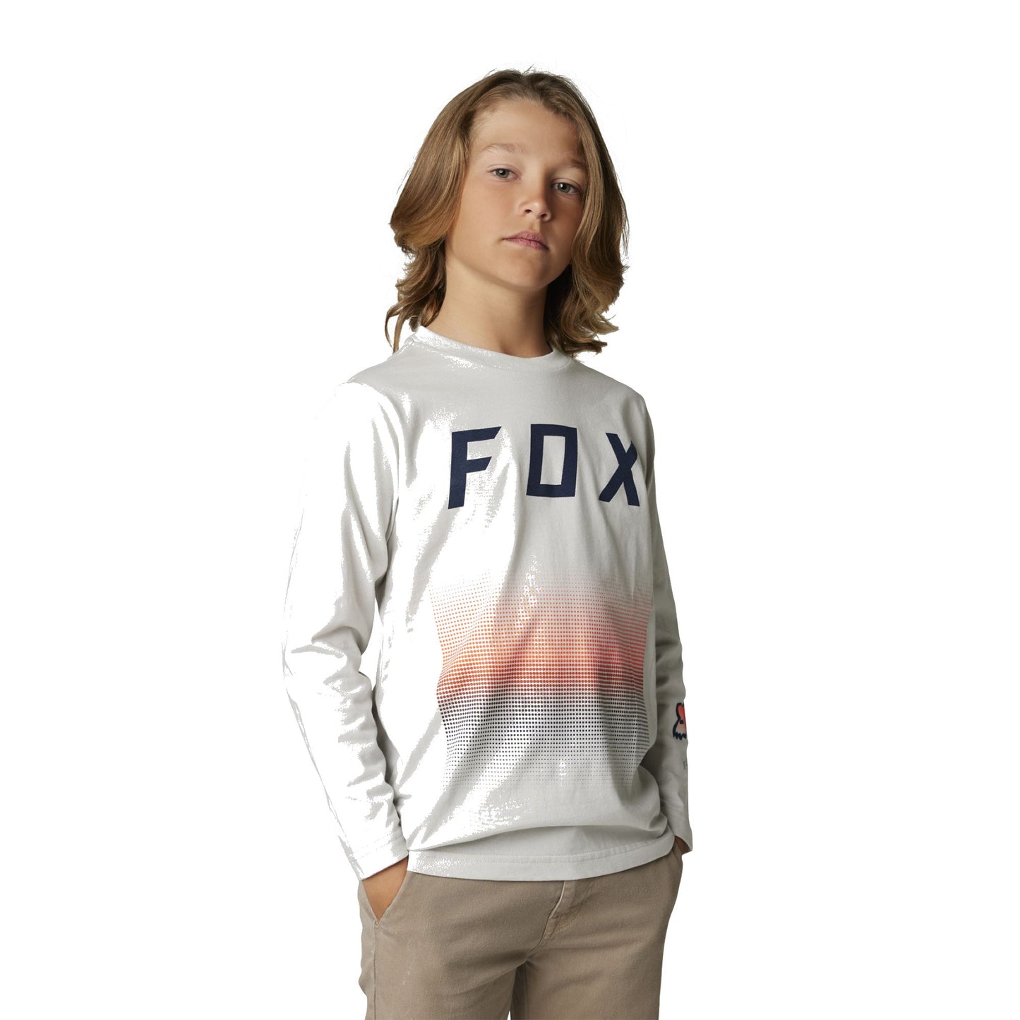 Fox Youth FGMNT LS Tee Light Grey YL - Fox LS Shirts