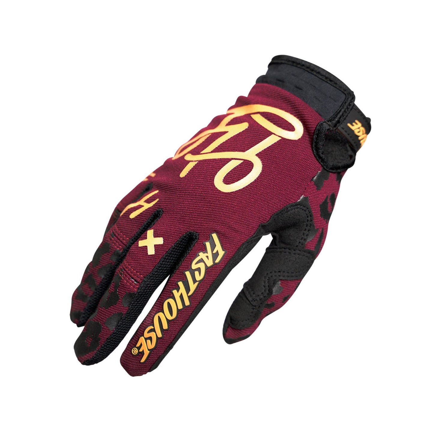 Fasthouse Girl's Speed Style Glove Golden - Maroon Bike Gloves