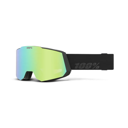 100 Percent Snowcraft HiPER Snow Goggle Black Green Mirror Green Lens - 100 Percent Snow Goggles