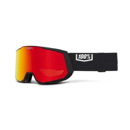 100 Percent Snowcraft XL HiPER Snow Goggle Black Red Mirror Red Lens - 100 Percent Snow Goggles