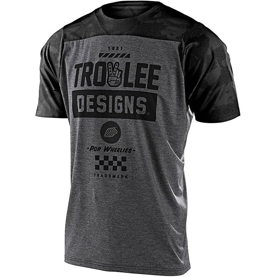 Troy Lee Designs Skyline SS Jersey Camber Camo Light Gray Black S - Troy Lee Designs Bike Jerseys