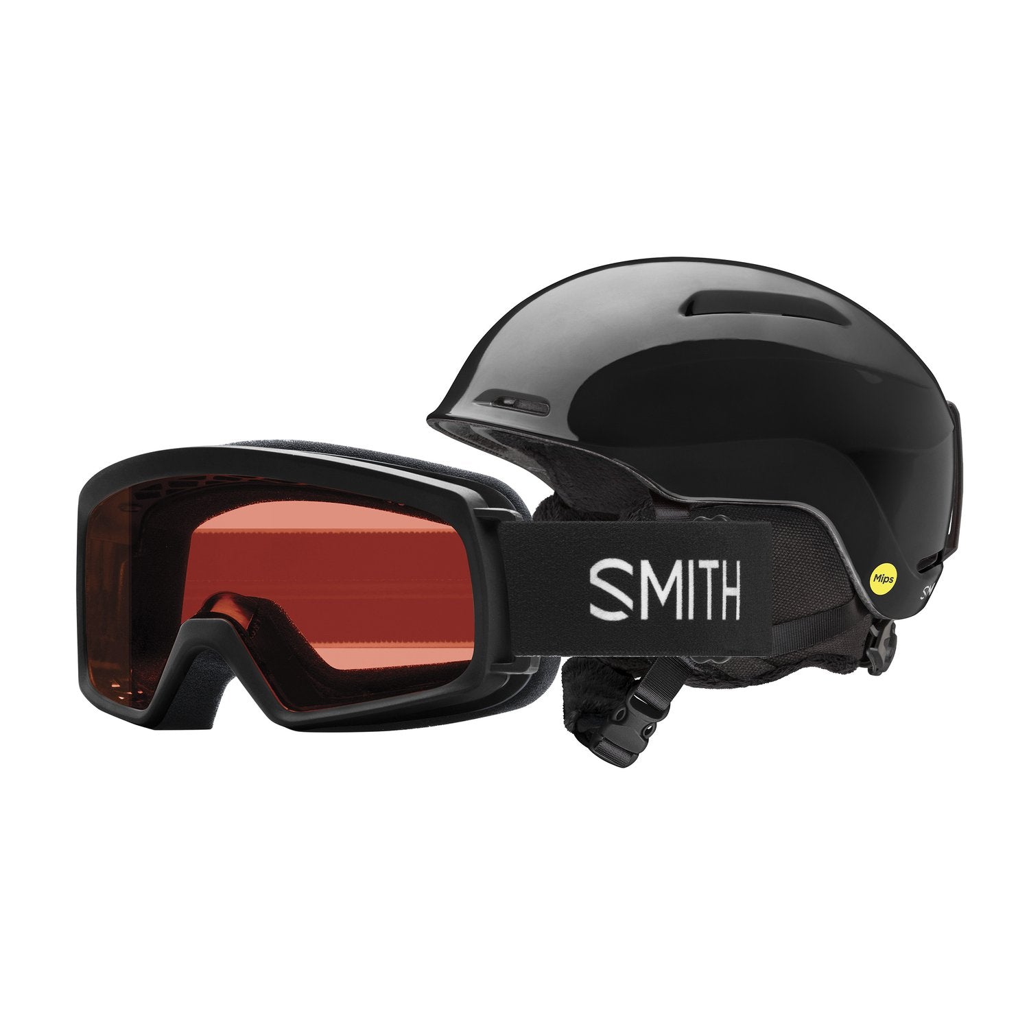 Smith Youth Glide Jr. MIPS/Rascal Combo Snow Helmet Black YXS Snow Helmets