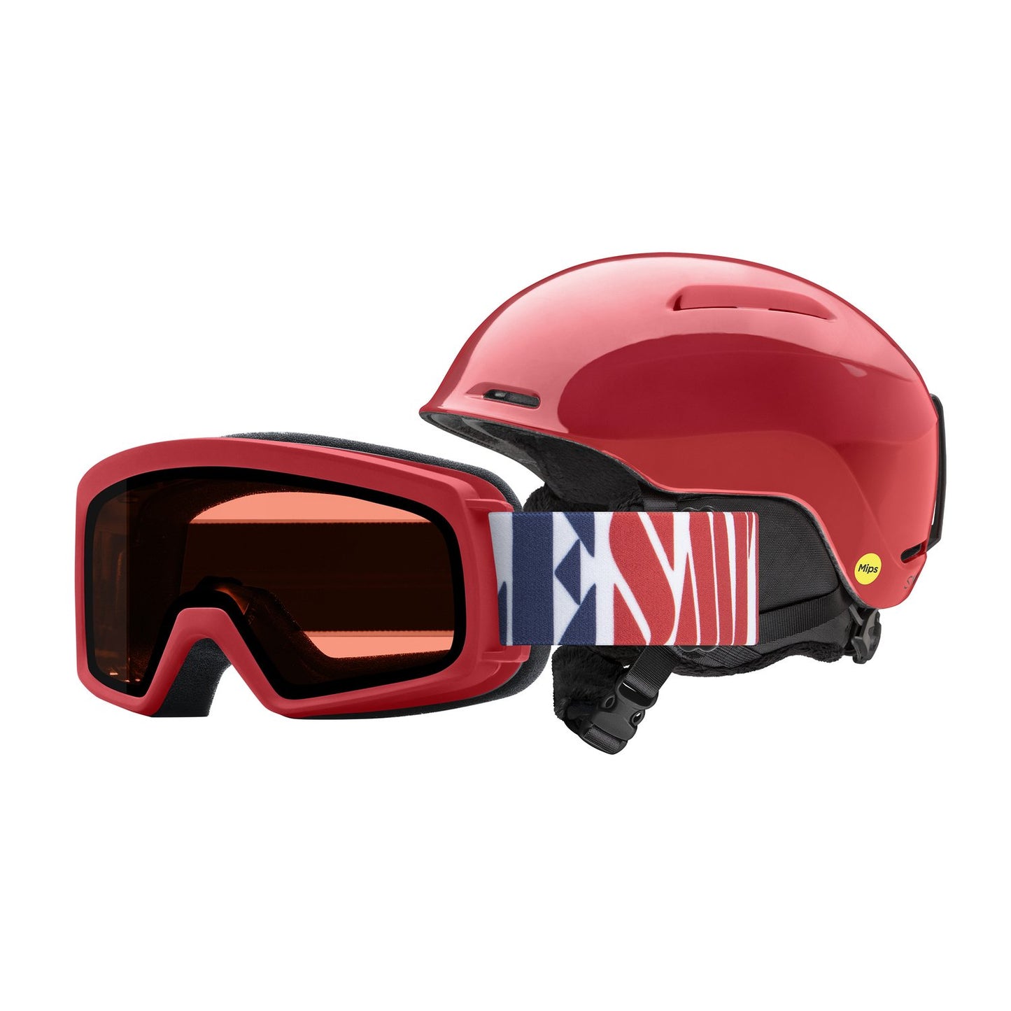 Smith Youth Glide Jr. MIPS/Rascal Combo Snow Helmet Lava YXS Snow Helmets