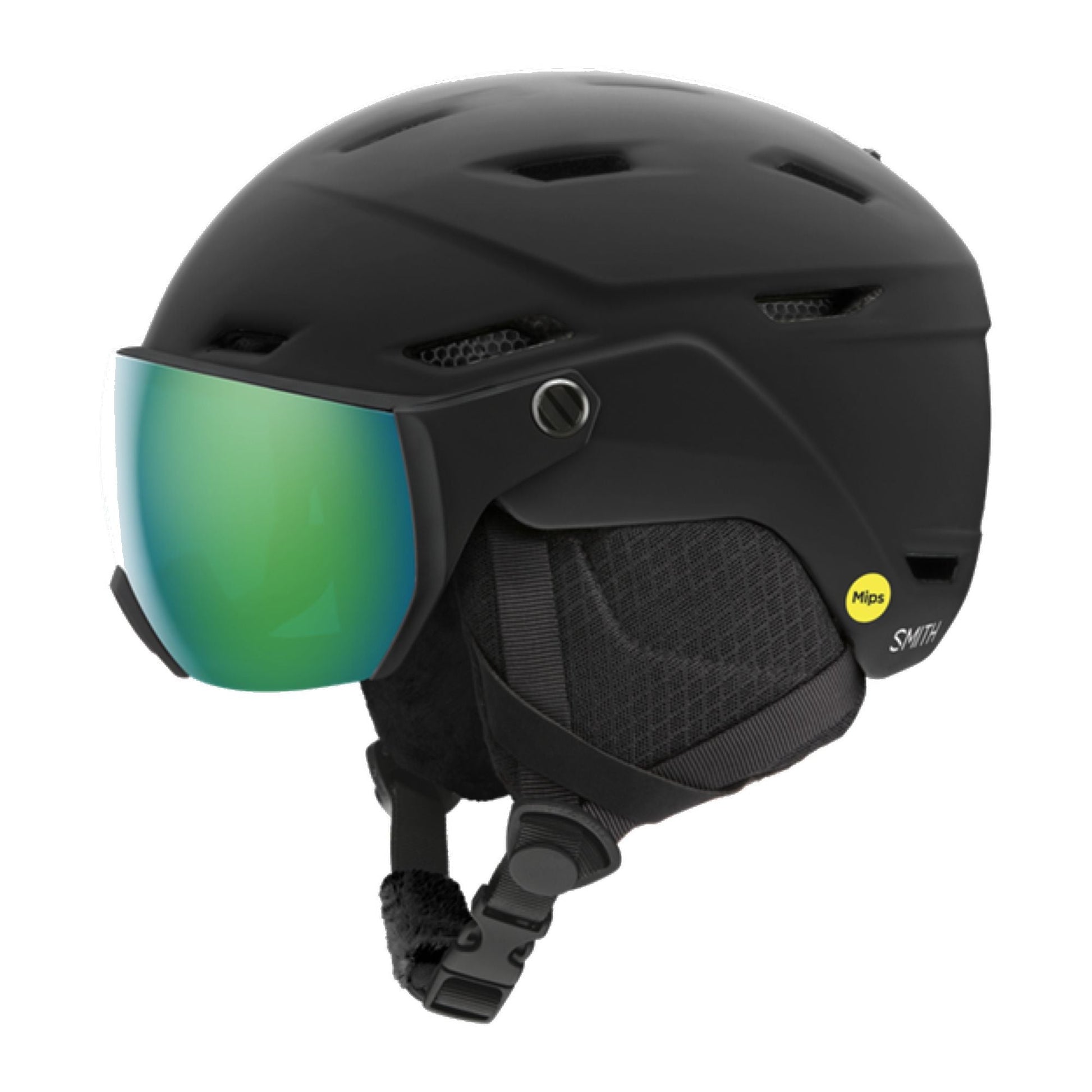 Smith Youth Survey Jr. MIPS Snow Helmet - OpenBox Matte Black ChromaPop Everyday Green Mirror YS\YM - Smith Snow Helmets
