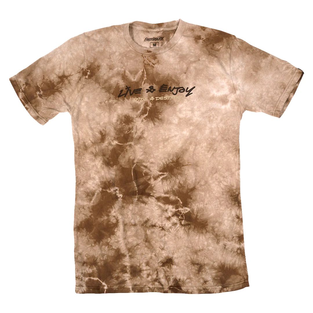 Fasthouse Emil Johansson Live and Enjoy Tee Tie Dye Brown/White SS Shirts