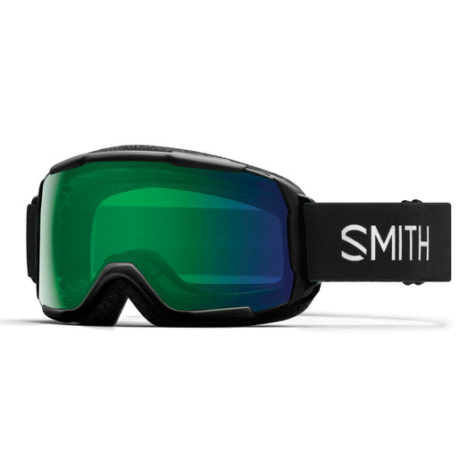 Smith Kids' Grom Snow Goggle Black ChromaPop Everyday Green Mirror Snow Goggles