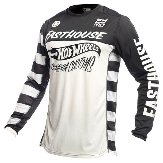 Fasthouse Grindhouse Hot Wheels Jersey White Black Bike Jerseys