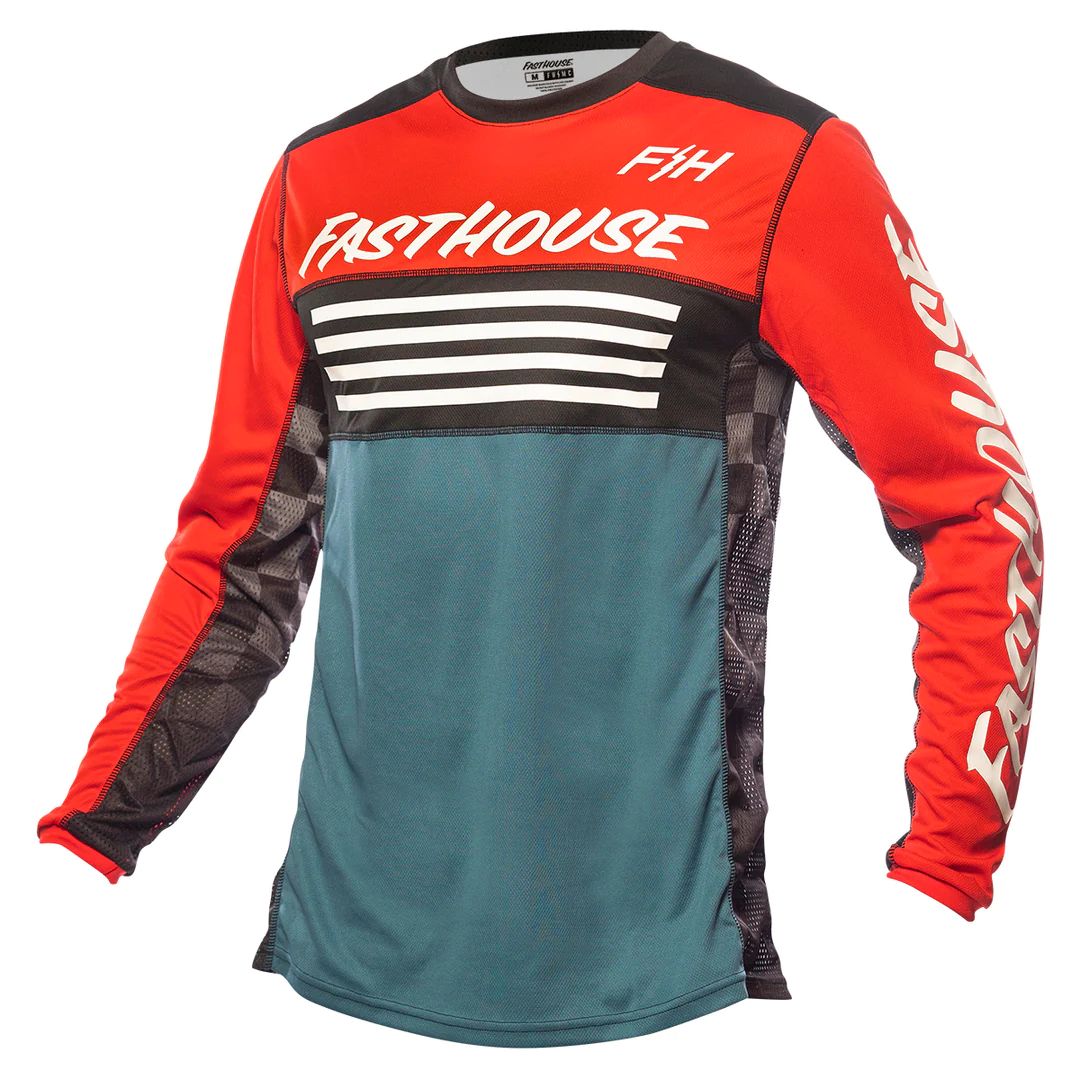 Fasthouse Grindhouse Omega Jersey Red White Blue Bike Jerseys