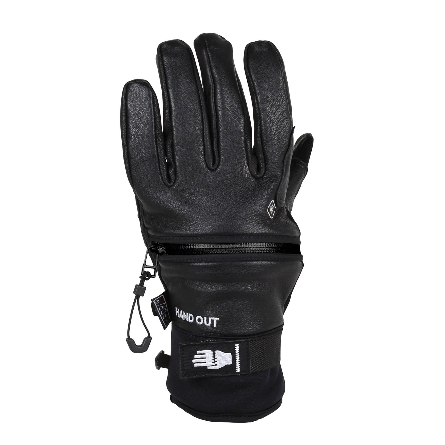 Hand Out Mi-Low Gloves Black Leather Snow Gloves
