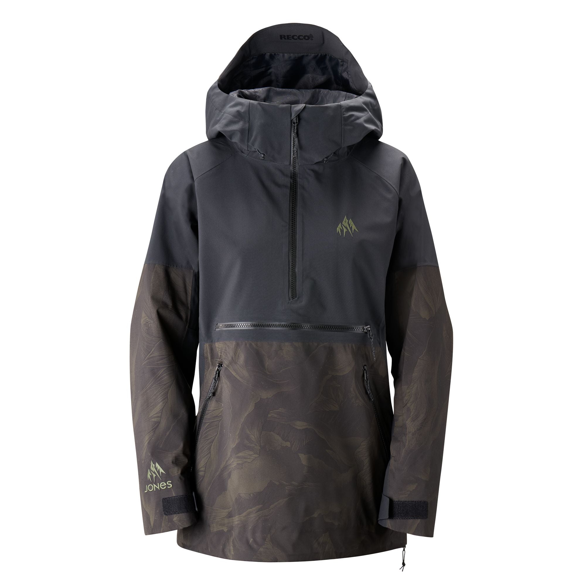 Black anorak snowboard sales jacket