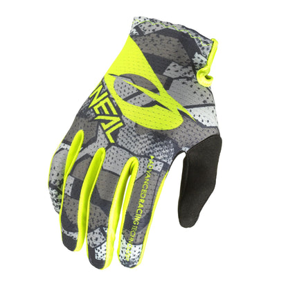 O'neal Matrix Glove Camo Gray Neon - Oneal Bike Gloves