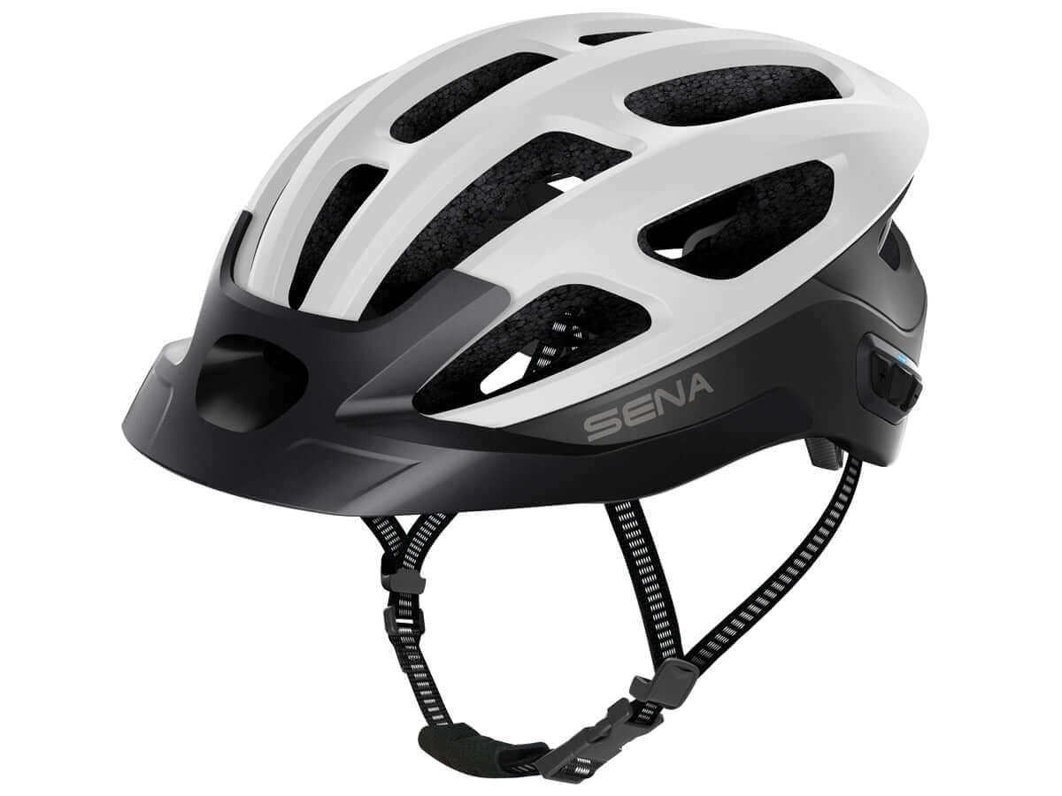 Sena R1 Evo Smart Bluetooth Cycling Helmet Matte White Bike Helmets