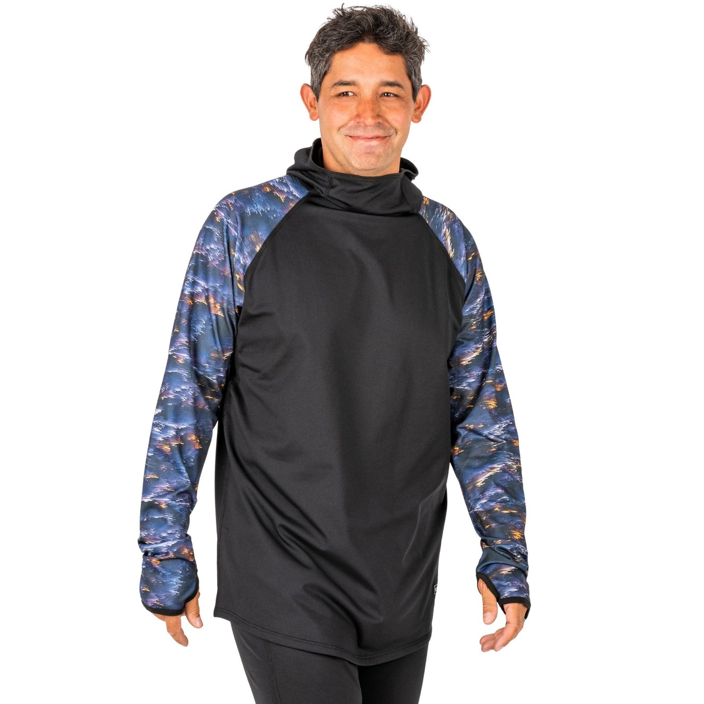 Blackstrap Men's Therma Baselayer Hooded Top Glitch Storm Base Layer Tops