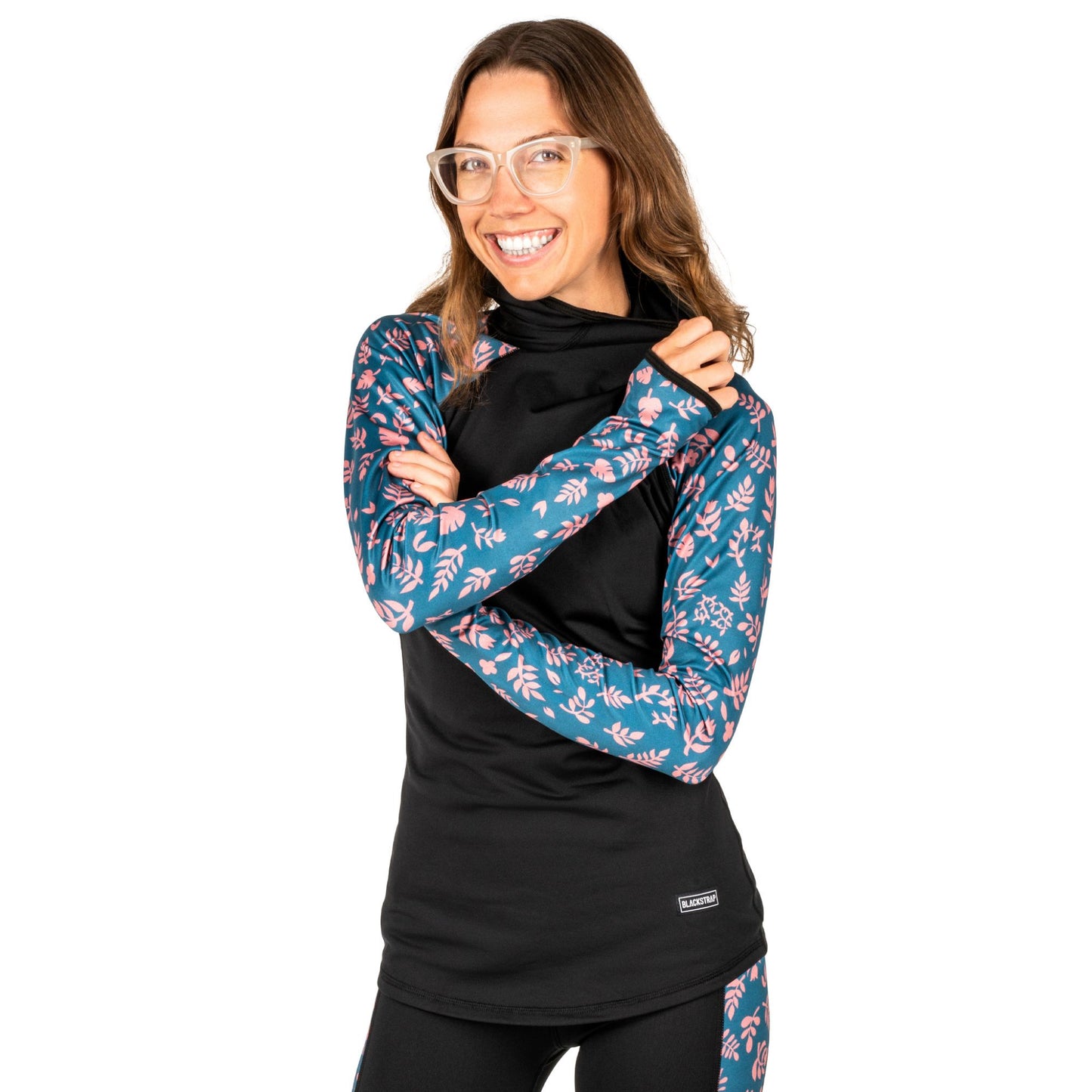 Blackstrap Women's Therma Baselayer Hooded Top Tiny Floral Base Layer Tops