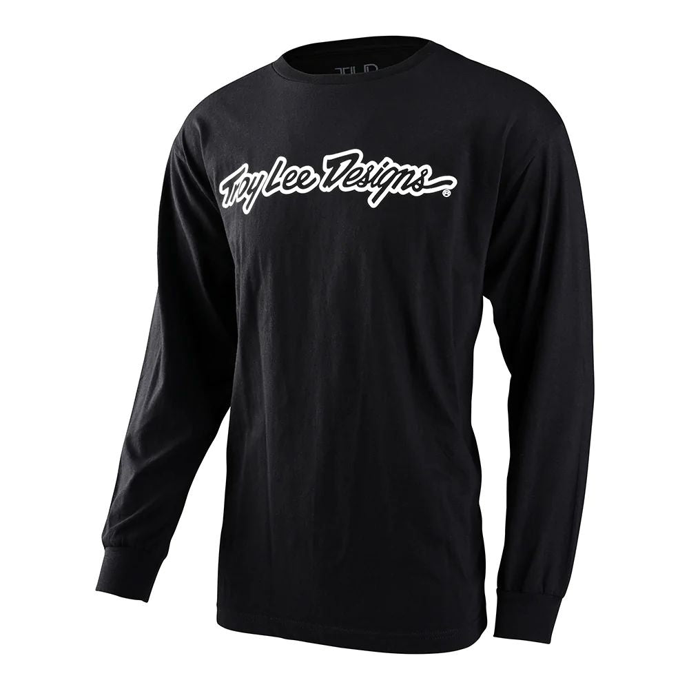Troy Lee Designs Men's Signature Long Sleeve Tee Black SS Shirts