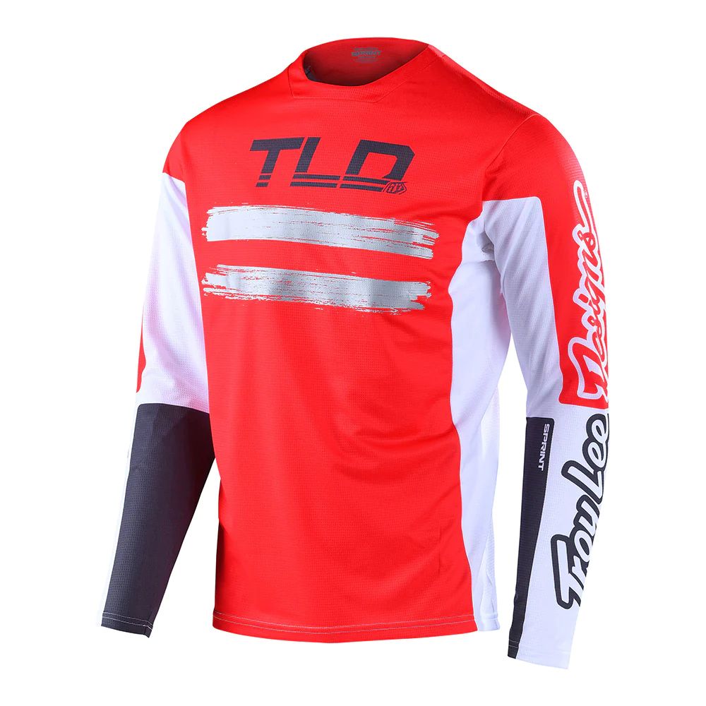 Troy Lee Designs Youth Sprint Jersey Marker Red Charcoal YXS Bike Jerseys
