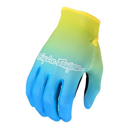 Troy Lee Designs Men's Flowline Faze Glove Blue Yellow L Bike Gloves