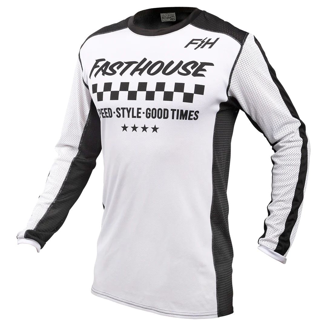 Fasthouse USA Originals Air Cooled Jersey White/Black Bike Jerseys