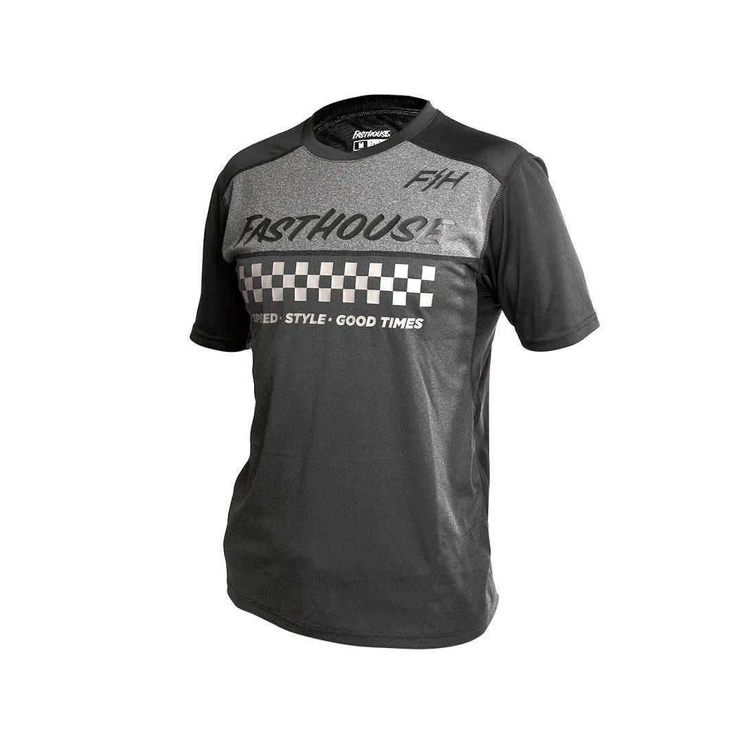 Fasthouse Youth Alloy Mesa SS Jersey Heather Charcoal Black - Fasthouse Bike Jerseys