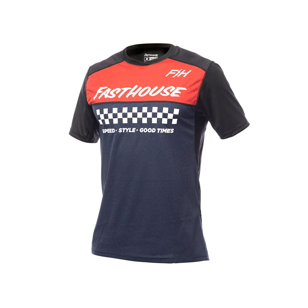 Fasthouse Youth Alloy Mesa SS Jersey Heather Red Navy - Fasthouse Bike Jerseys