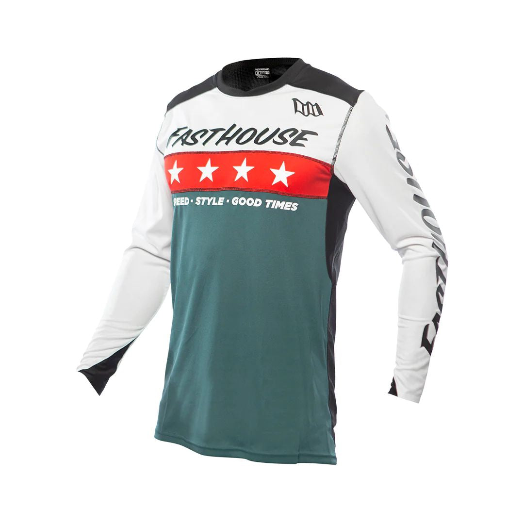 Fasthouse Youth Elrod Astre Jersey White Slate - Fasthouse Bike Jerseys