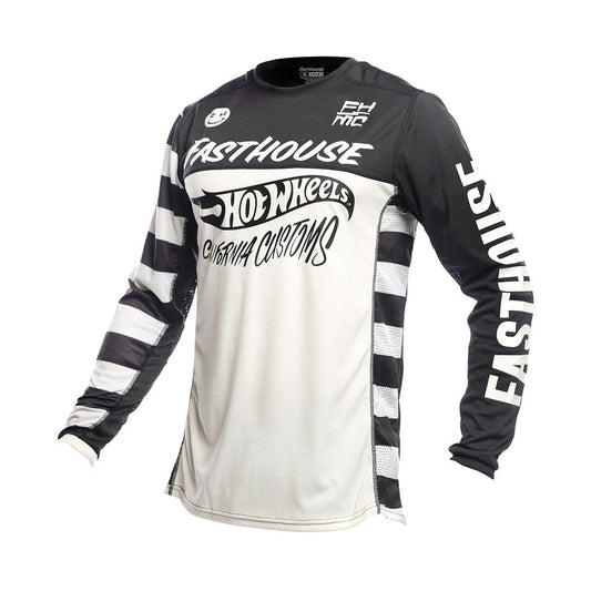 Fasthouse Youth Grindhouse Hot Wheels Jersey White/Black Bike Jerseys