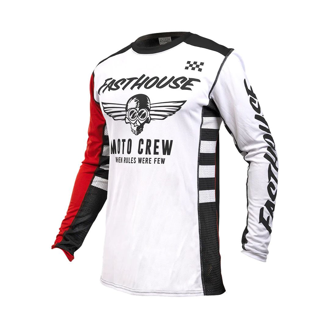 Fasthouse Youth USA Grindhouse Factor Jersey White/Black Bike Jerseys