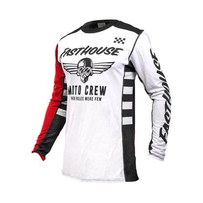 Fasthouse Youth USA Grindhouse Factor Jersey White Black - Fasthouse Bike Jerseys