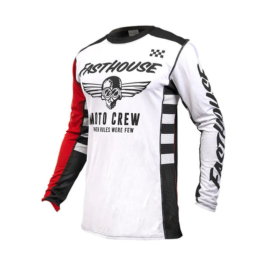 Fasthouse Youth USA Grindhouse Factor Jersey White Black Bike Jerseys