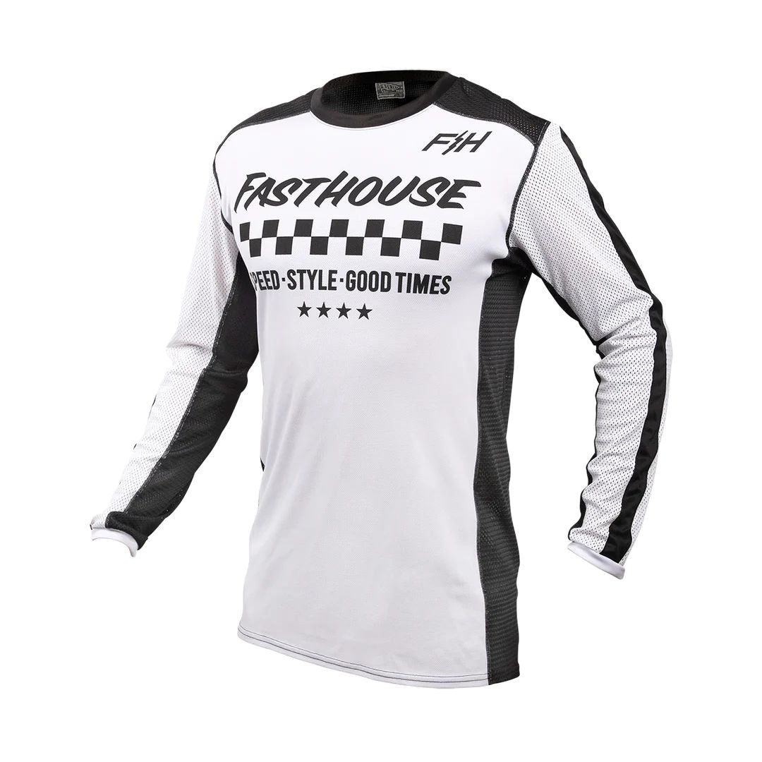 Fasthouse Youth USA Originals Air Cooled Jersey White Black Bike Jerseys