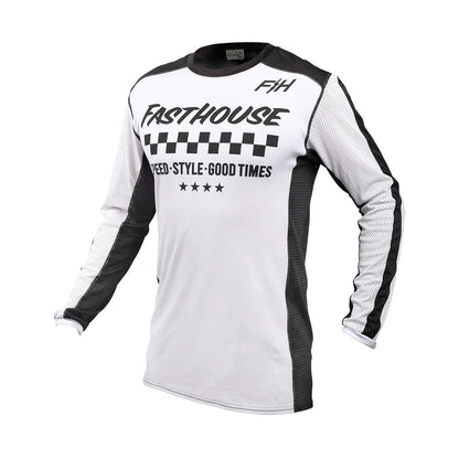 Fasthouse Youth USA Originals Air Cooled Jersey White Black - Fasthouse Bike Jerseys